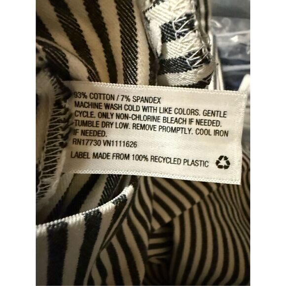 A New Day Womens Size 2 Ankle Pants Black White Stripe Side Zipper Stretch - Picture 9 of 15